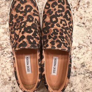 Steve Madden Leopard Print Slip-On Sneakers - Brown & Black